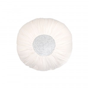 Linen ball cushion - White...