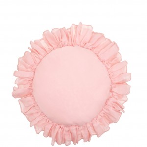Ruffle round pillow- pink